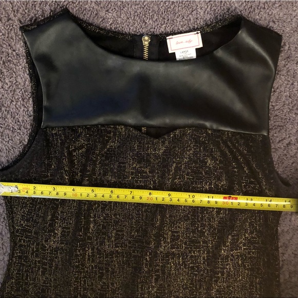 Love...Ady Black & Gold Shimmer Dress, Size L - Picture 7 of 8